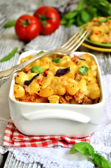 Baked pasta.
