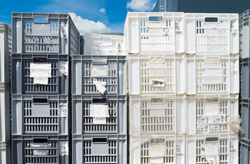 empty plastic crates