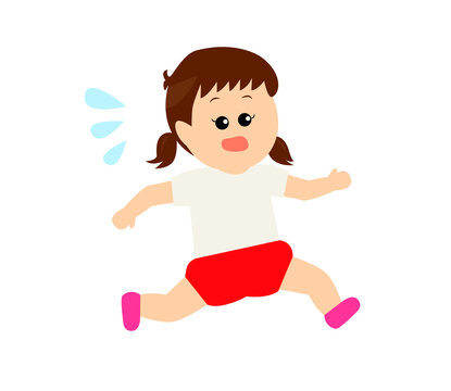 A little girl running, exercise, athlete image