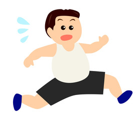 A middle aged man running, exercise, diet image