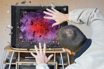 Explosion of TV in the room