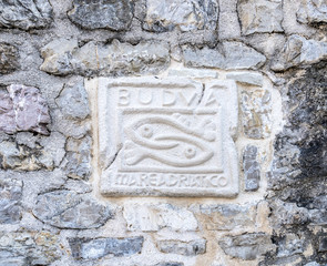 Symbol city walls of Budva Montenegro