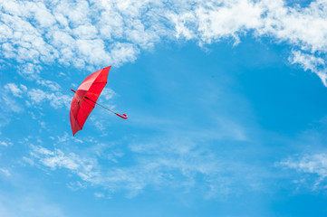 Red Umbrella with Blue Sky