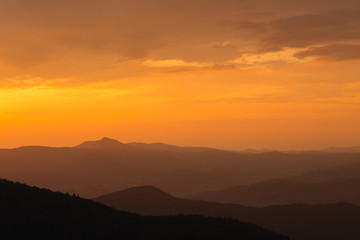 sunset over mountains