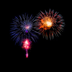 Colorful fireworks on dark background