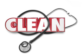 Clean Word Red 3d Letters Doctor Stethoscope Test Checkup Exam P