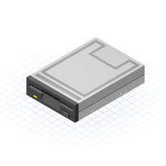 Isometric Floppy Drive Vector Illustration