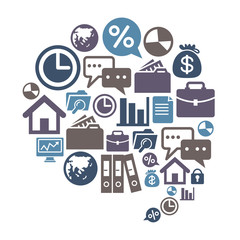 Business Icons in Conversation Shape