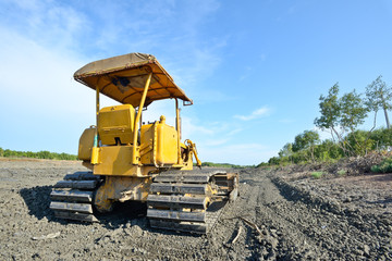 Old  bulldozer  at  construction site