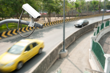 CCTV Operating on Traffic Road