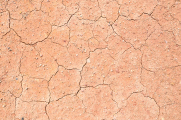 cracked clay ground close up