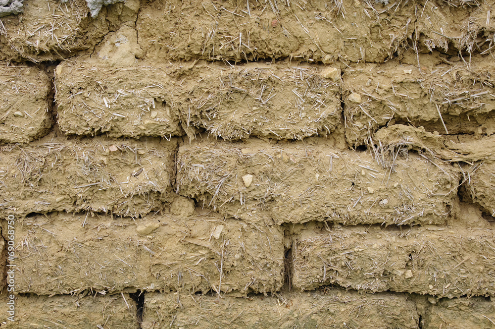 Wall mural Old mud bricks wall