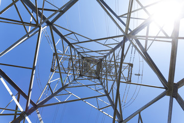 Electricity high voltage power pylon
