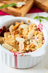 Fresh plum crumble
