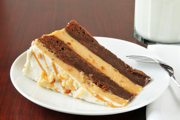 Peanut butter brownie cheese cake
