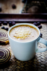 Cup of espresso and biscotti