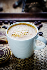 Cup of espresso and biscotti