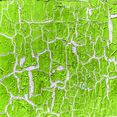 cracked paint on the concrete wall