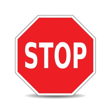 Traffic stop sign isolated on a White Background
