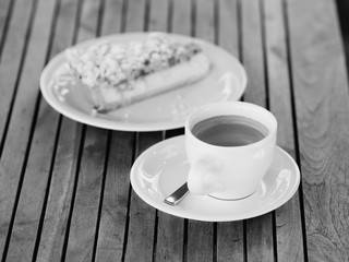 coffee and cake bw shot