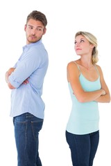 Unhappy couple not speaking to each other