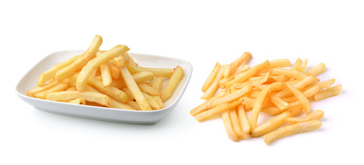 French fries isolated on white background