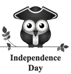 Fototapeta premium Comical bird Independence Day message