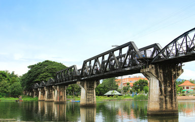 Fototapeta na wymiar Bridge on the river Kwai, Kanchanaburi, Thailand