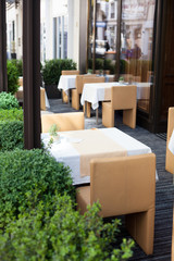 empty restaurant terrace