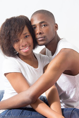 Young African American Couple in love and relaxed