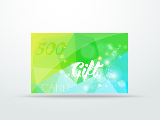 Gift greeting card  lime green glitter with shine