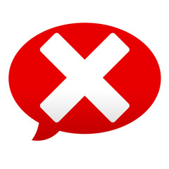 Fototapeta premium Etiqueta tipo app roja comentario simbolo error