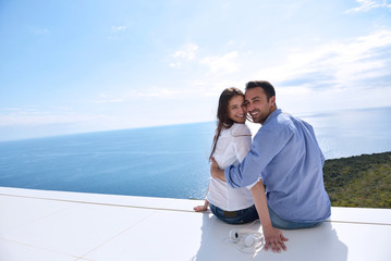 relaxed young couple at home