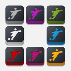 square button: football player