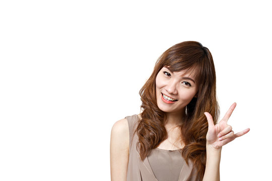 woman showing love hand sign gesture