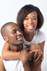 Obraz premium Playful Black Couple on Valentines Day