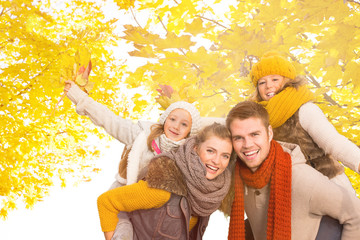 happy autumn family