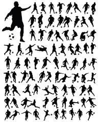 Silhouettes  of football players 3, vector