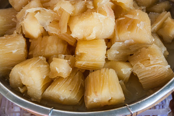 Sweet potato syrup is sold in the market, Thai desserts.