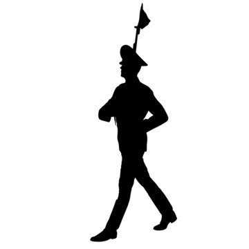 recommend clip art: Silhouette soldiers during a military parade. Vector illustratio