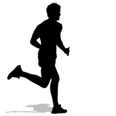 Fototapeta na wymiar Running silhouettes. Vector illustration.