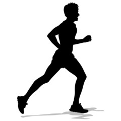 Running silhouettes. Vector illustration.