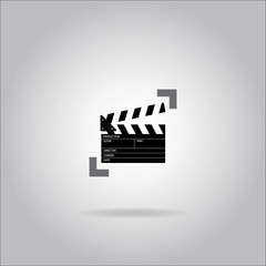 Naklejka premium Illustration on grey background with shadow - Clapper Board
