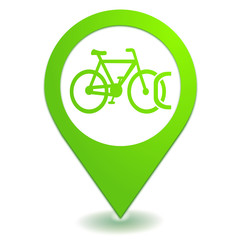 parking vélo sur symbole localisation vert