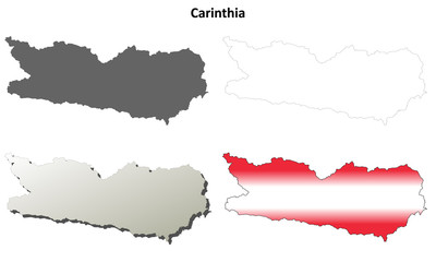 Carinthia blank detailed outline map set