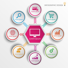 Infographic design with flat icons.vector