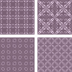 Vintage seamless curved wallpaper set