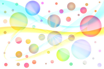 Galaxy. Many colored spheres like planets in universe.