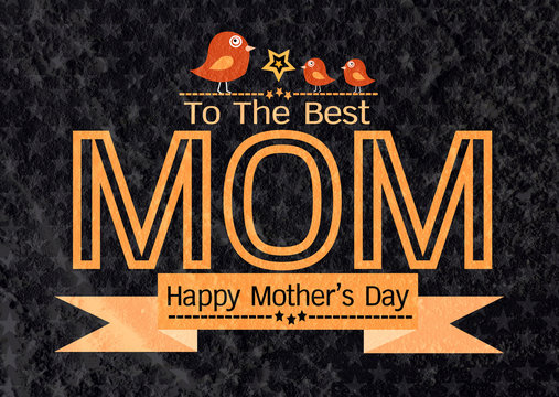 Happy mothers day Greeting card design for your mom on wall text