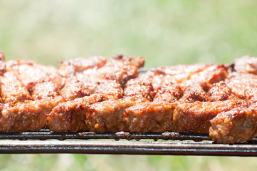 minced meat rolls (traditional Romanian food) mititei, mici